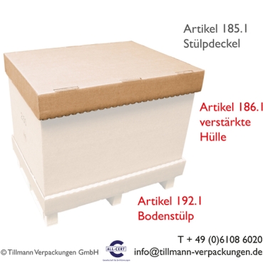 185.1 Boden/Deckel für TICO-Container, Verpackung aus Wellpappe