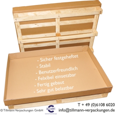 1190 x 790 x 100 mm - 191.7 Schachtelteil mit Holzpalette, verstärkt