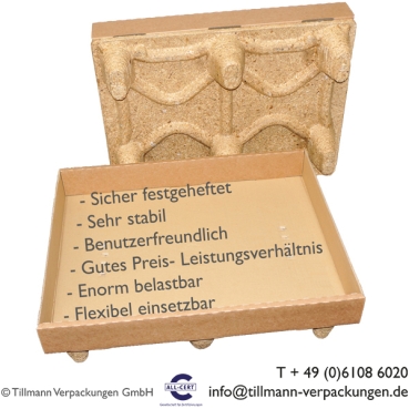 780 x 580 x 100 mm - 192.2 Schachtelteil mit Werzalitpalette, 500 kg Belastbarkeit