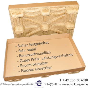 1190 x 790 x 100 mm - 192.7 Schachtelteil mit Werzalitpalette, 900 kg Belastbarkeit