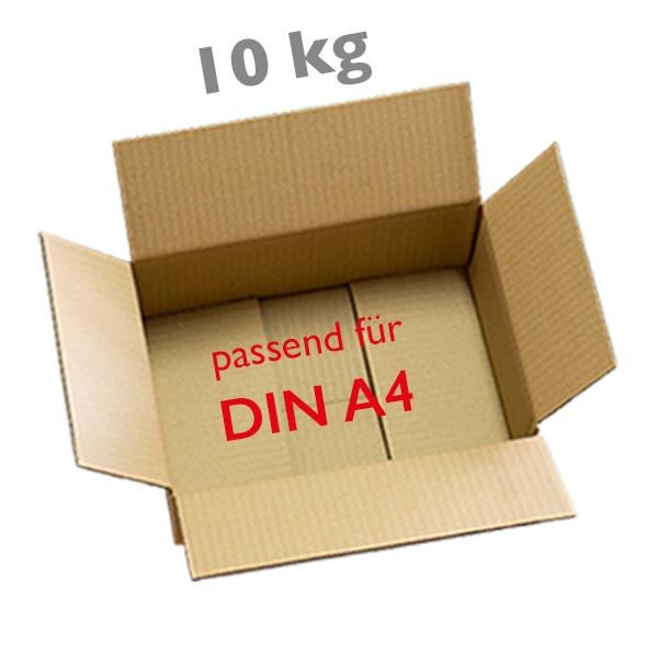 2.1 Karton, 65/P1, DIN A4, Verpackung aus Wellpappe 10 kg