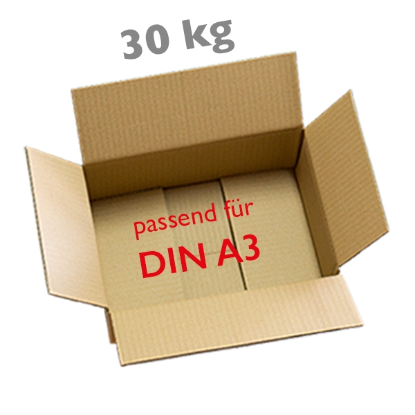 64.2 Karton, DIN A3, Verpackung aus Wellpappe 30 kg